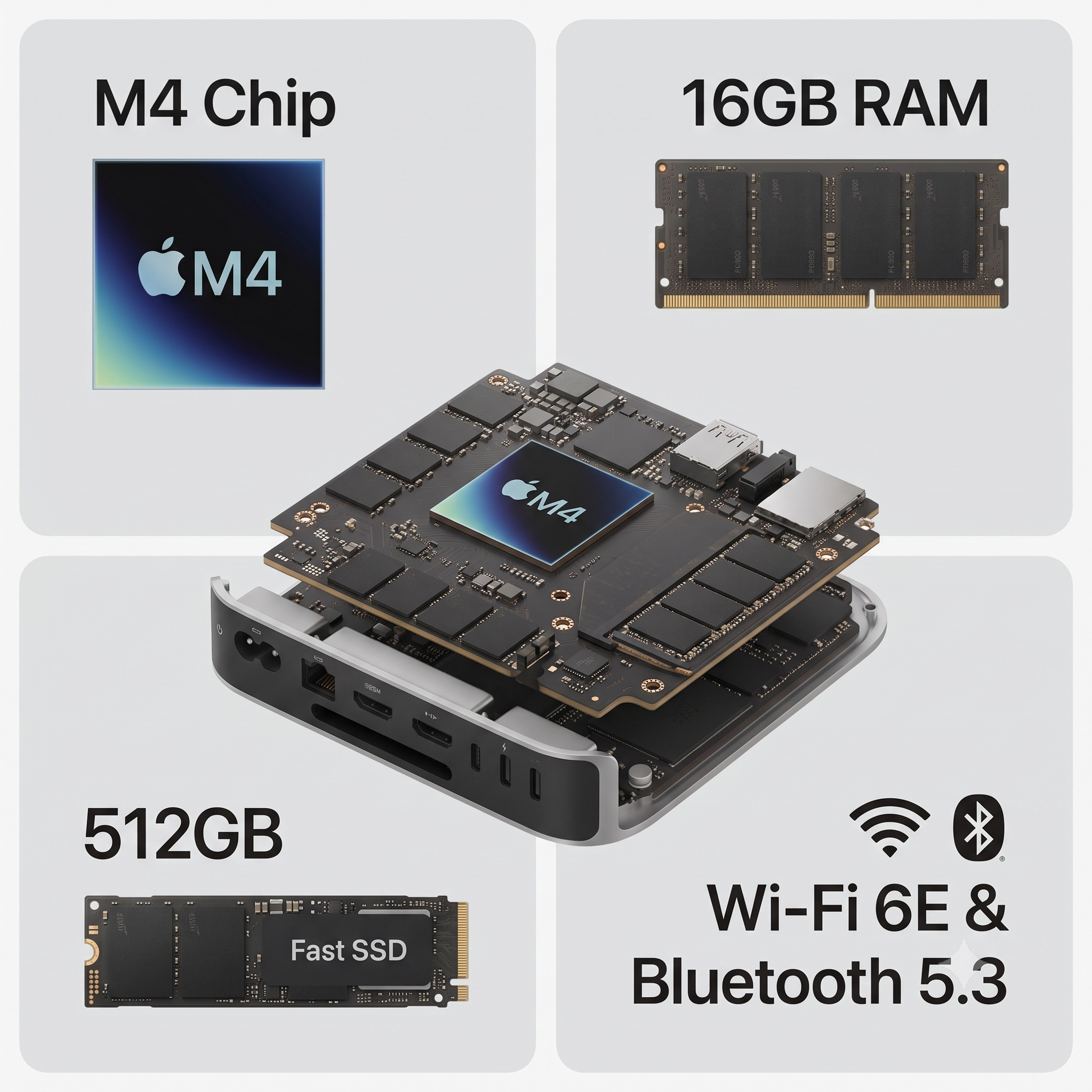 Mac Mini M4 (2024) – 16GB RAM, 512GB SSD | Apple